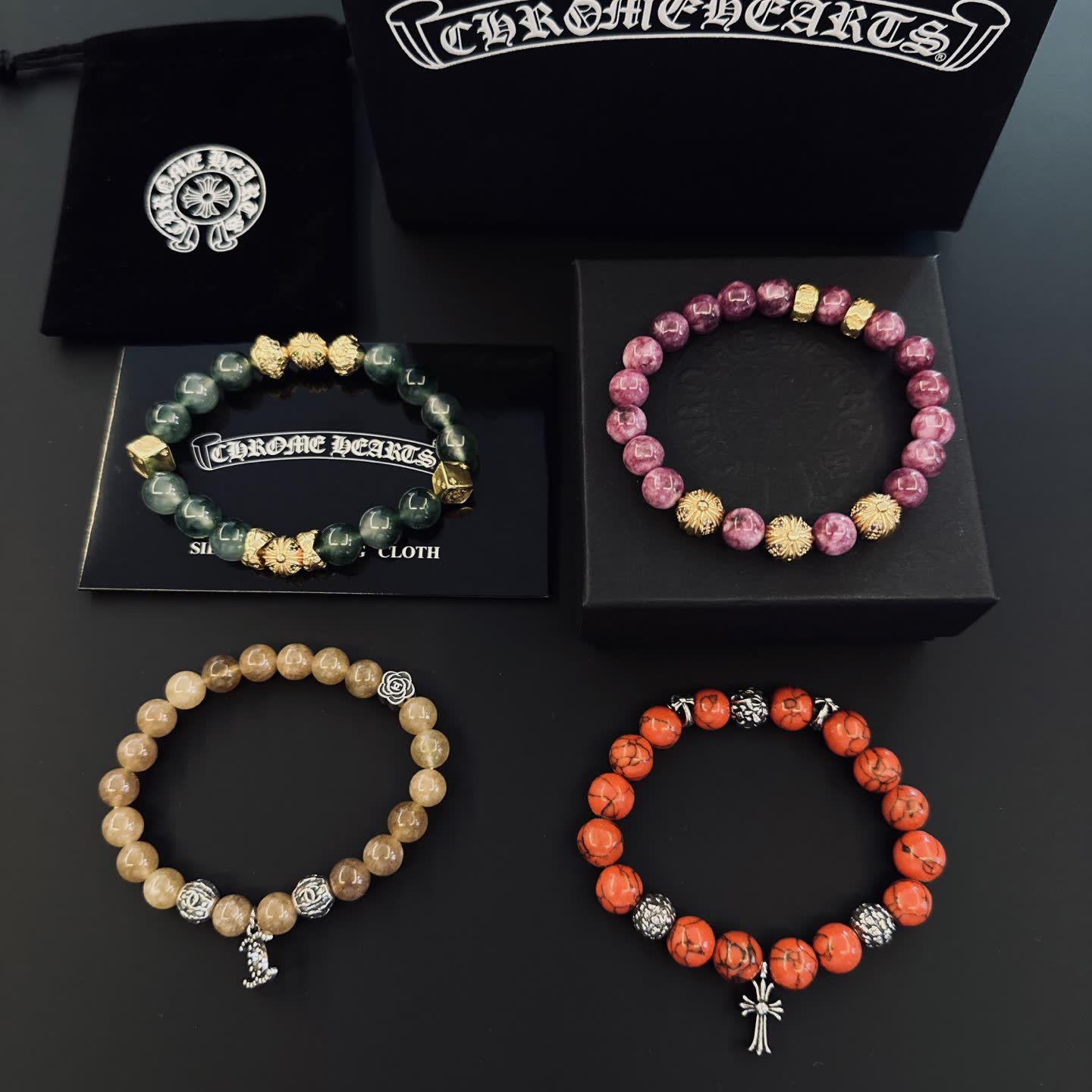 Chrome Hearts Beaded Bracelets Set Chrome Hearts Beaded Bracelets Set
